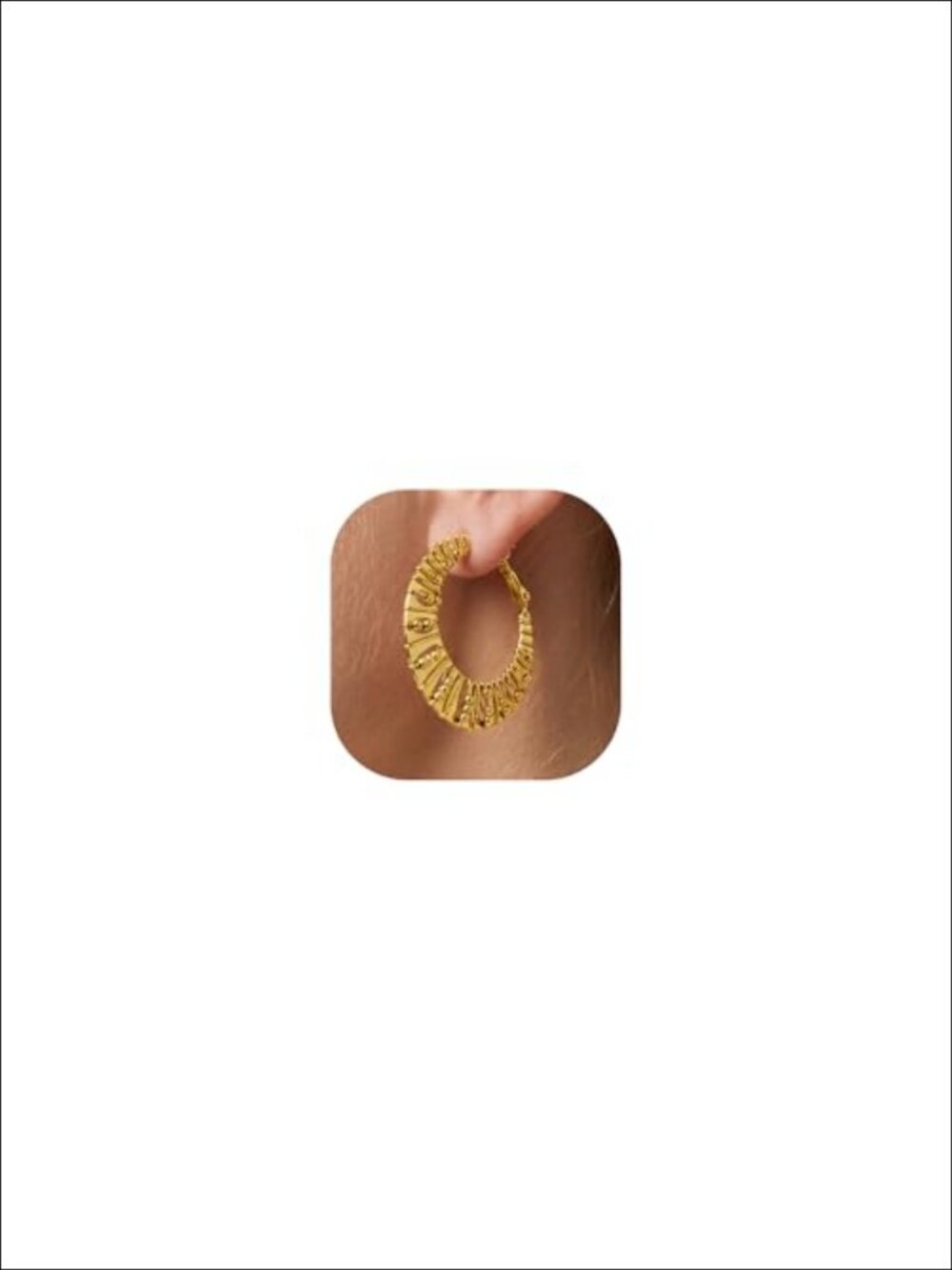 Chunky Hoop Earrings 18K Gold Plated Sterling Silver Post Statement